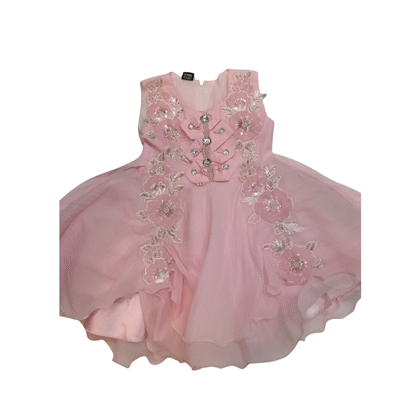 Gorgeous Girls Party Frock – Soft Pink Floral Design