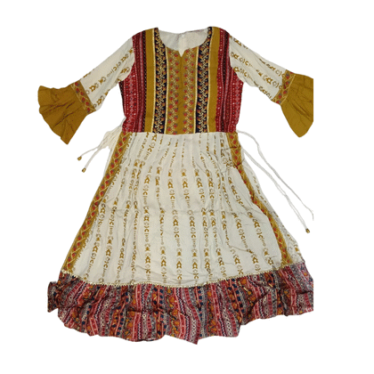 Boho Style Long Dress With Plaju for Girls