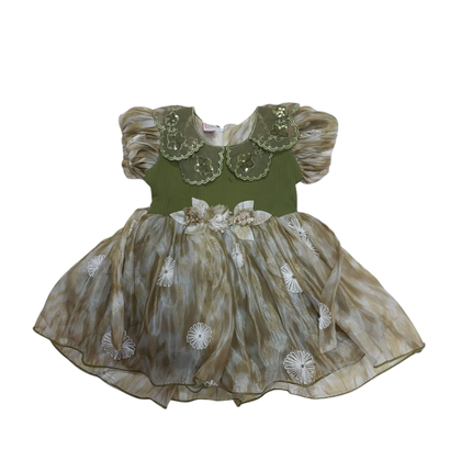 Elegant Girls Party Dress with Floral Print