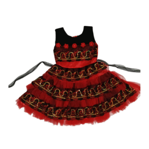 Elegant Girls Party Frock – Black & Red